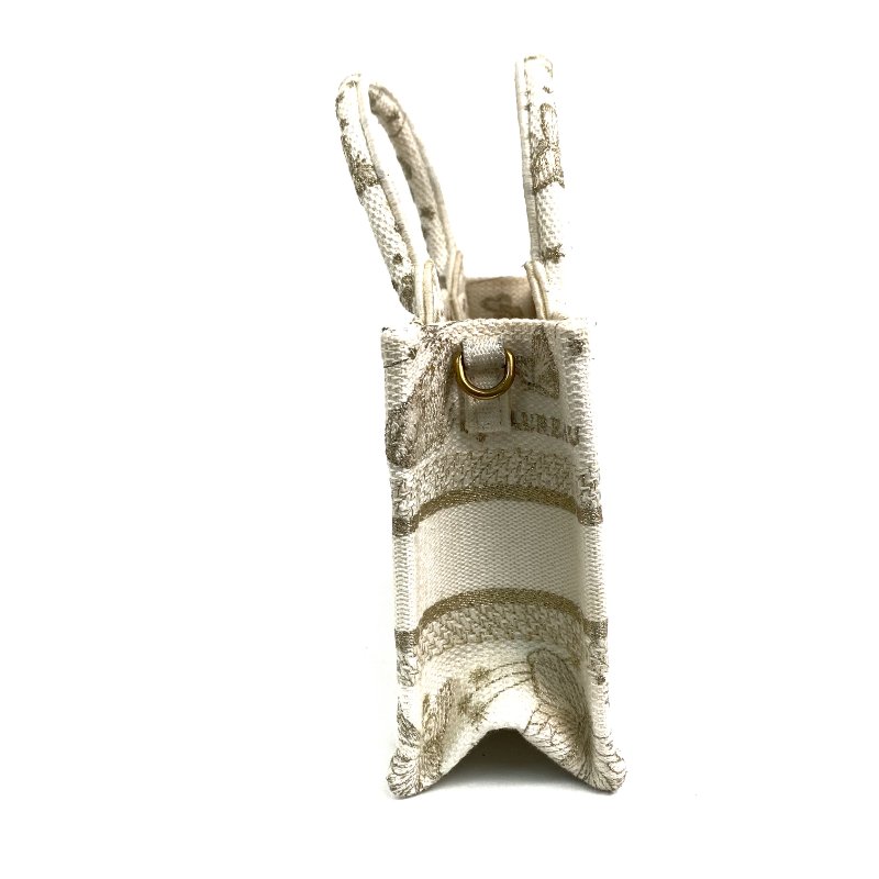 △ Dior 迪奧 White Canvas Mini Book Tote 2 Way Bag 白色帆布兩用袋 - 267000193-4