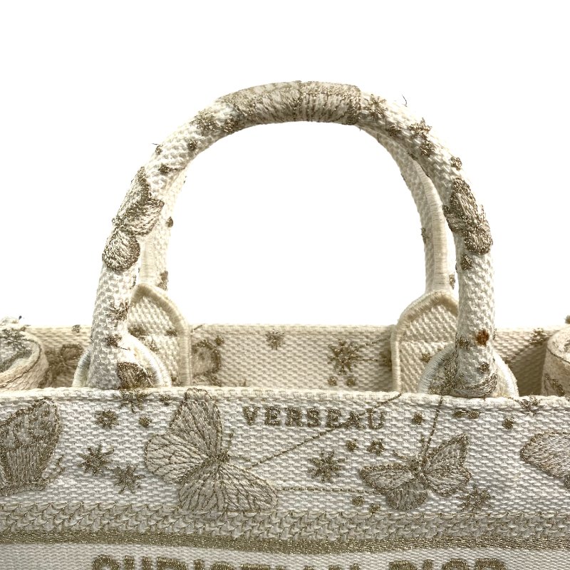 △ Dior 迪奧 White Canvas Mini Book Tote 2 Way Bag 白色帆布兩用袋 - 267000193-11