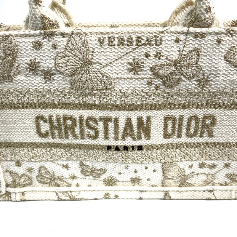 △ Dior 迪奧 White Canvas Mini Book Tote 2 Way Bag 白色帆布兩用袋 - 267000193-12