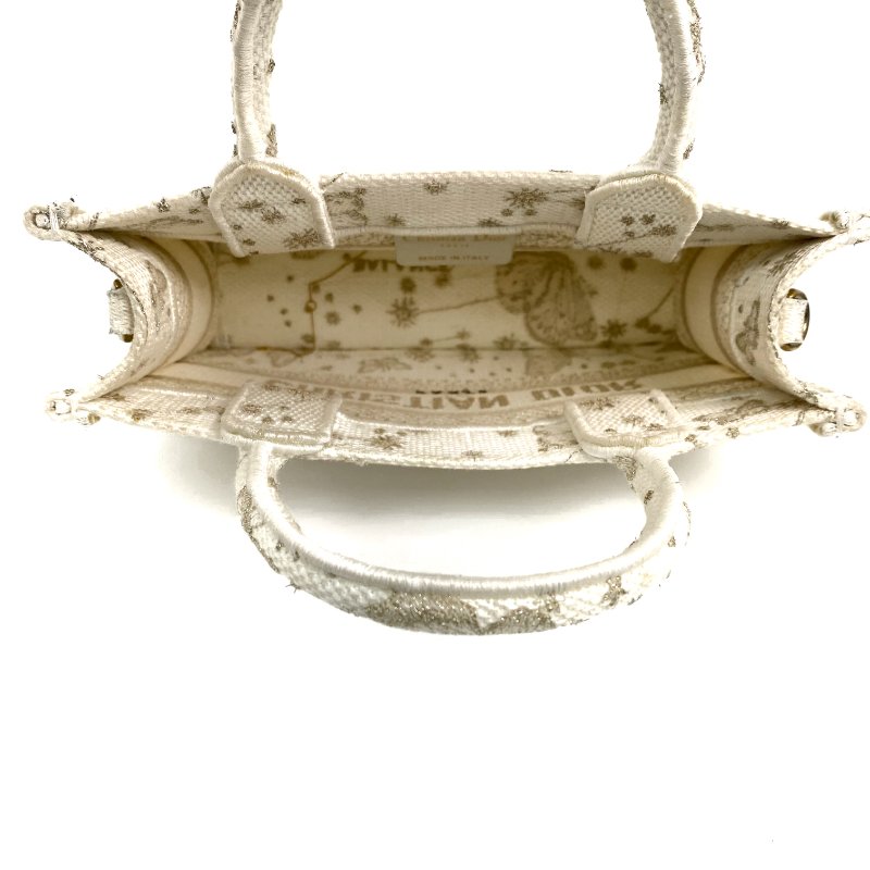 △ Dior 迪奧 White Canvas Mini Book Tote 2 Way Bag 白色帆布兩用袋 - 267000193-13