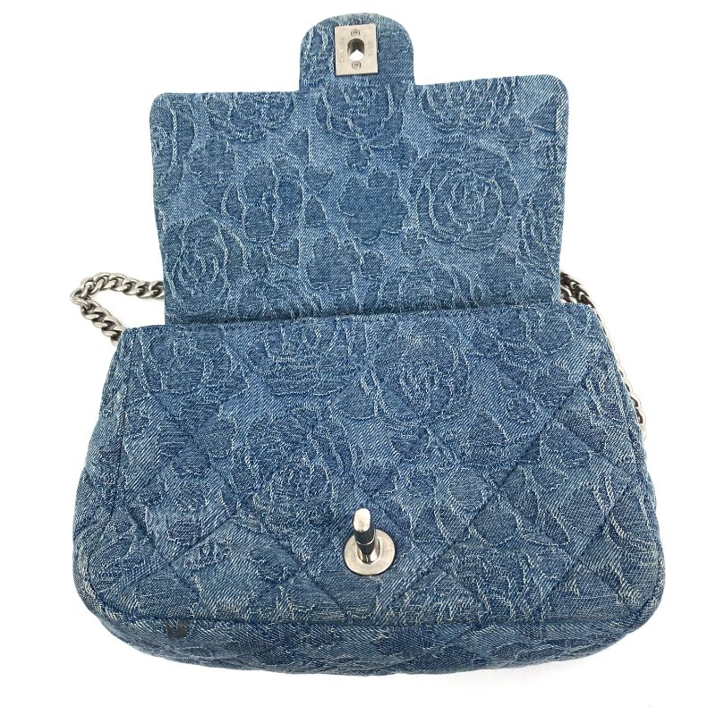 △ Chanel 香奈兒 Blue Denim Silver Tone Metal Heart Crush Mini Single Flap Chain Shoulder Bag AS3829 藍色牛仔布銀色金屬迷你鎖鏈肩背袋 - 267000242-14