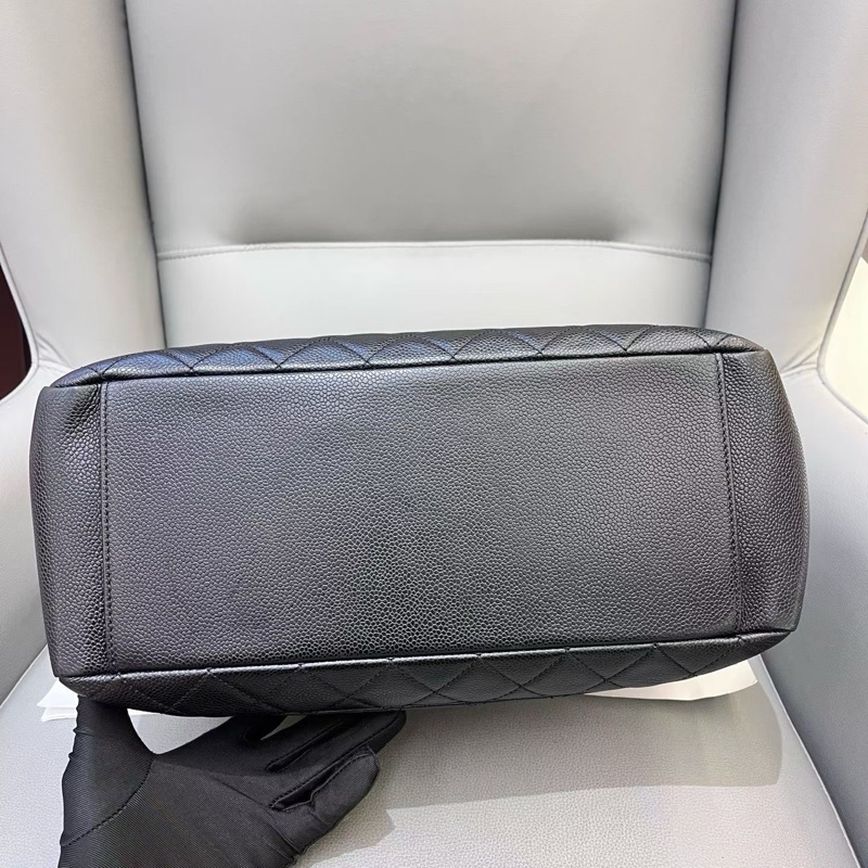 CHANEL香奈兒黑金荔枝紋GST包-5