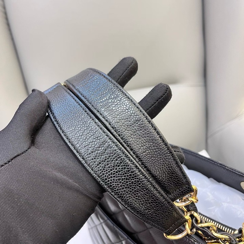 CHANEL香奈兒黑金荔枝紋GST包-6