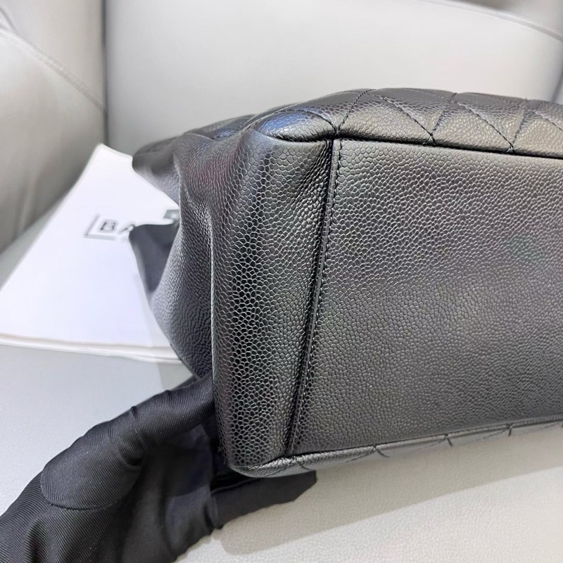 CHANEL香奈兒黑金荔枝紋GST包-7