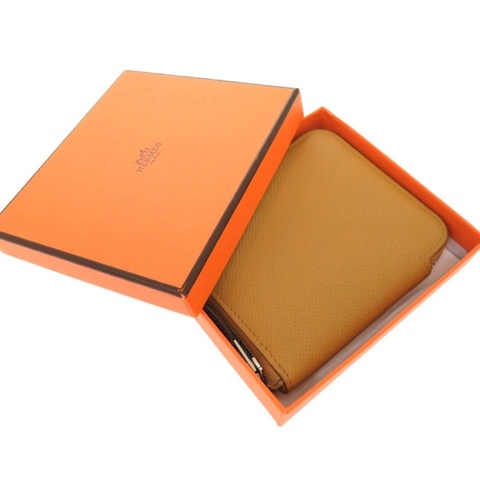 Hermès 愛馬仕Azap Compact 小牛皮拉鍊絲巾短夾