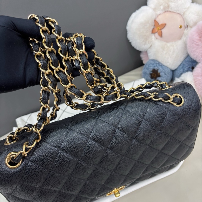 Chanel 黑金荔枝紋牛皮Jumbo-6