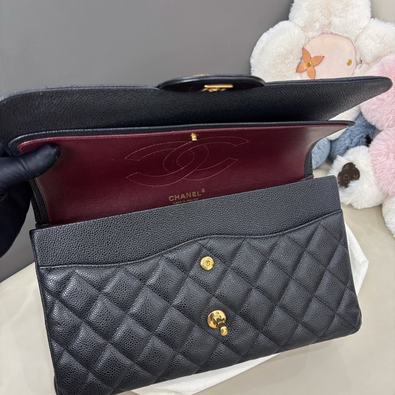 Chanel 黑金荔枝紋牛皮Jumbo-7