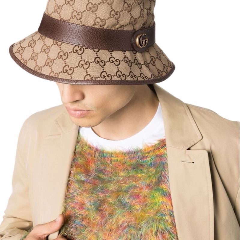Gucci 男女同款 GG 帆布漁夫帽S M L XL碼-3