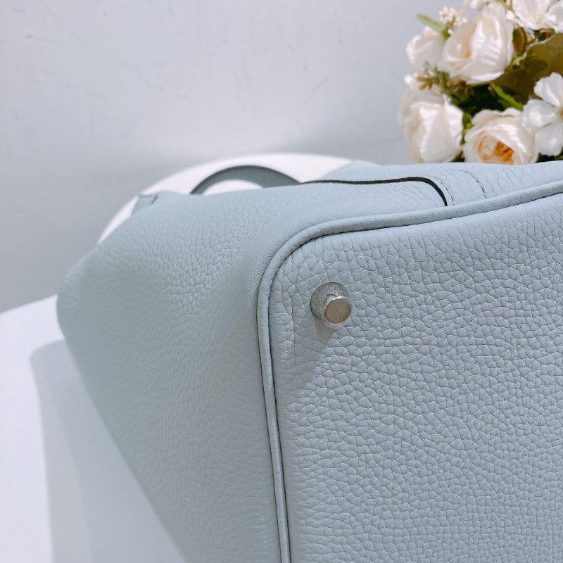 TW4703 Hermes 愛馬仕小號菜籃子手拿包包Picotin 18 TC Blue Pale x PHW-8