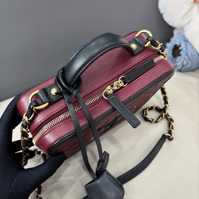 Chanel 紅黑拼色Vanity Case中號相機包-6