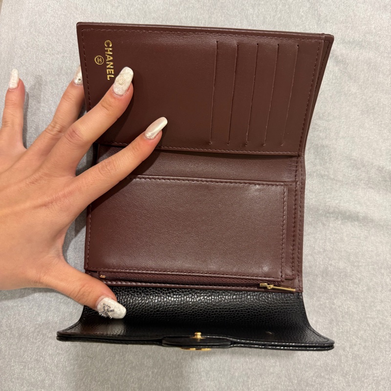 chanel 荔枝牛皮中夾 晶片款-10