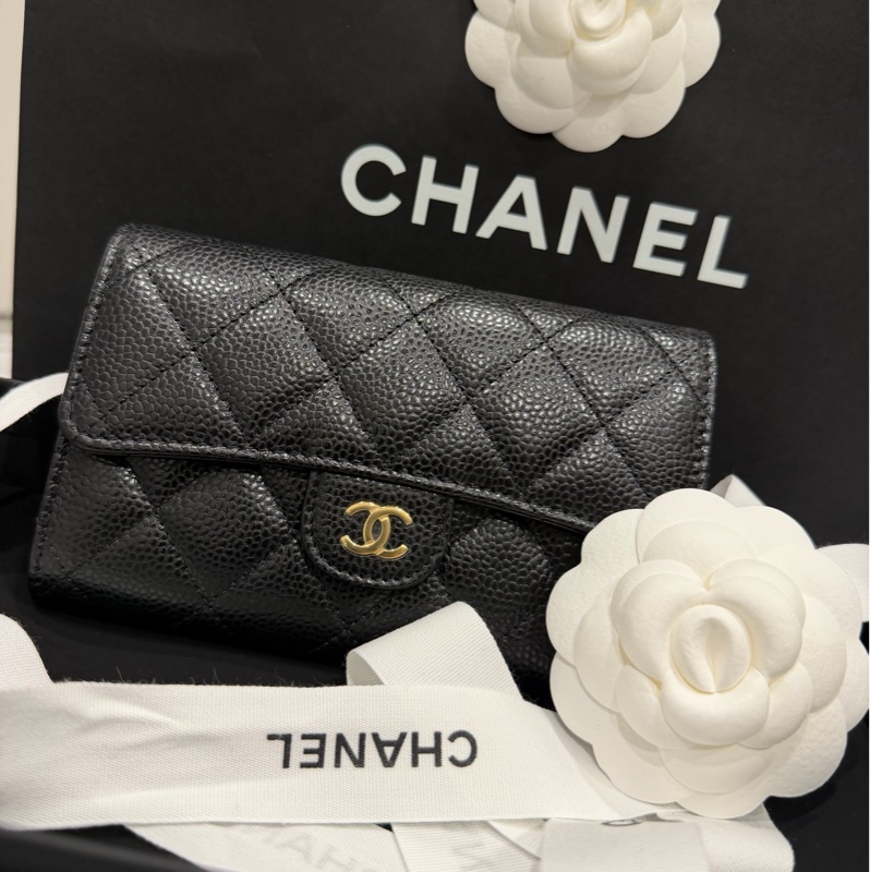 chanel 荔枝牛皮中夾 晶片款-13