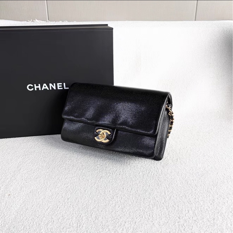 氣質優雅款💰Chanel香奈兒黑金24K琺瑯金幣方胖子單肩斜挎鏈條包-12