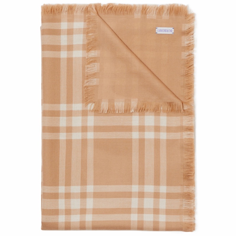 Burberry 男女同款 雙面兩用格紋圍巾均碼碼200cm*65cm-4