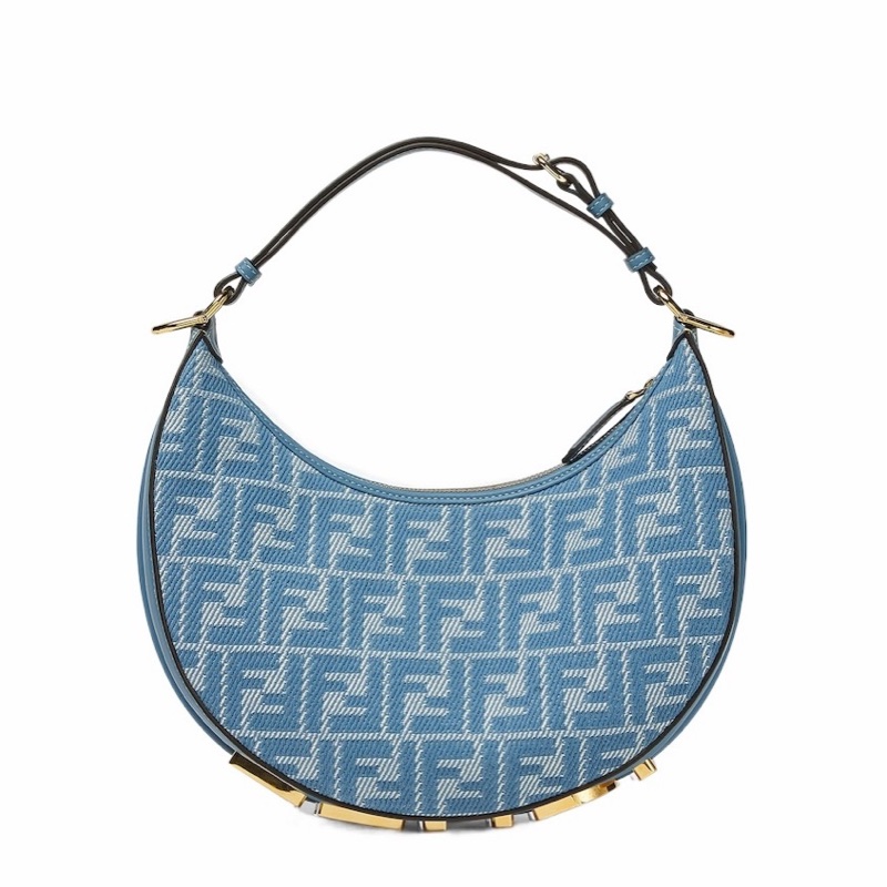 Fendi 女士 小號藍色牛仔FF提花包均碼碼小號、29cm*10cm*24.5cm-3