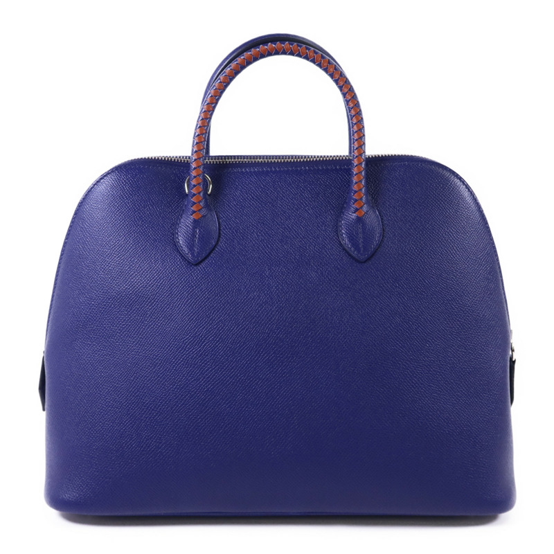 HERMES Epsom皮革Bolide 1923 31銀扣手挽肩背兩用袋Bleu Electrique/Brique-1