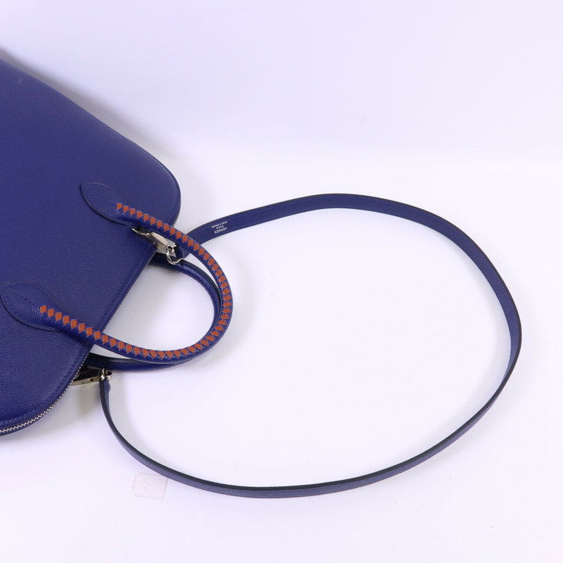 HERMES Epsom皮革Bolide 1923 31銀扣手挽肩背兩用袋Bleu Electrique/Brique-4