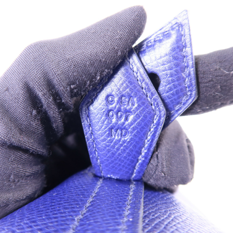 HERMES Epsom皮革Bolide 1923 31銀扣手挽肩背兩用袋Bleu Electrique/Brique-7