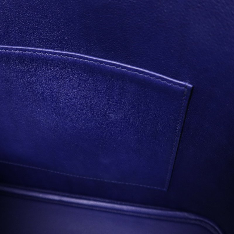 HERMES Epsom皮革Bolide 1923 31銀扣手挽肩背兩用袋Bleu Electrique/Brique-16