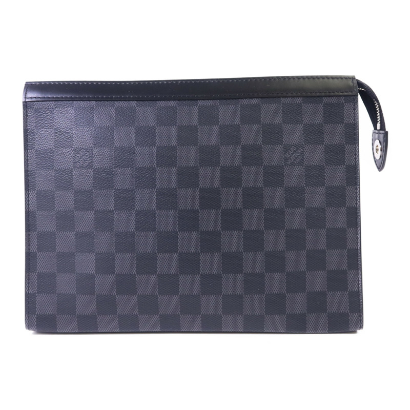 LOUIS VUITTON Damier Graphite Pochette Voyage MM銀扣小袋-0