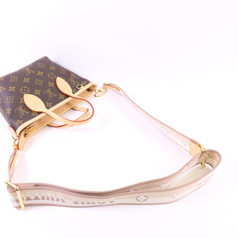 LOUIS VUITTON Monogram Neverfull BB金扣手挽肩背兩用袋-4