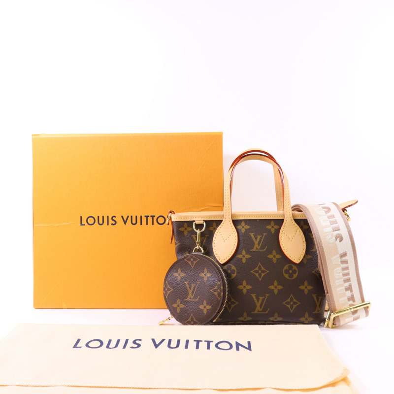 LOUIS VUITTON Monogram Neverfull BB金扣手挽肩背兩用袋-16