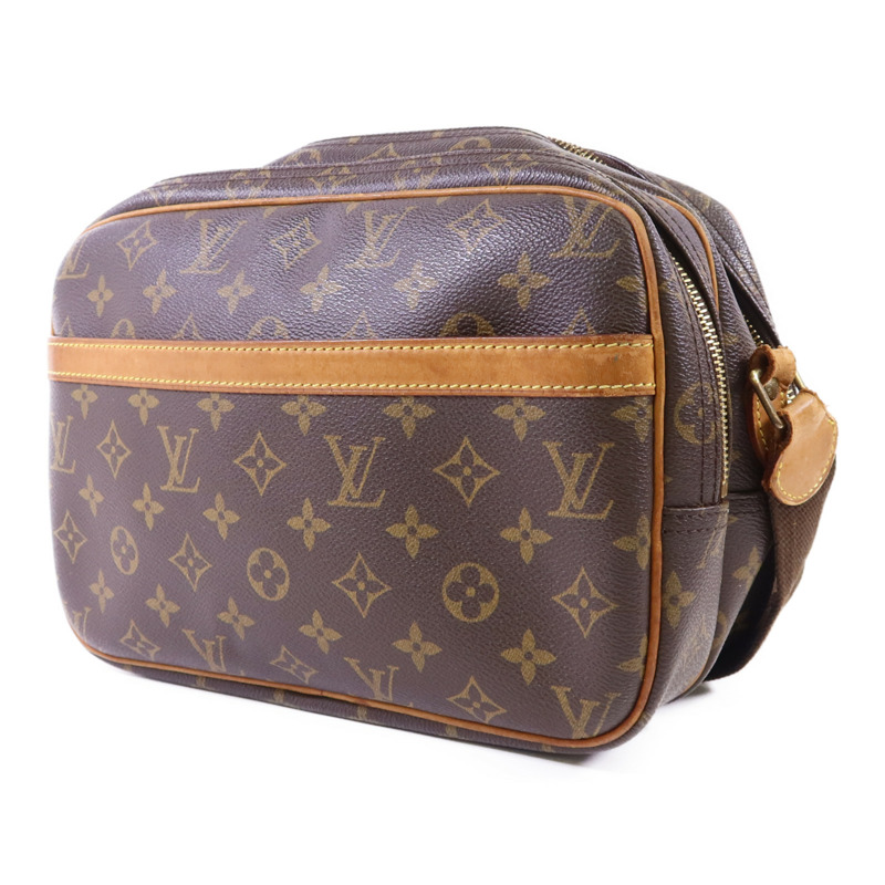 LOUIS VUITTON Monogram Reporter PM金扣肩背袋棕色-2