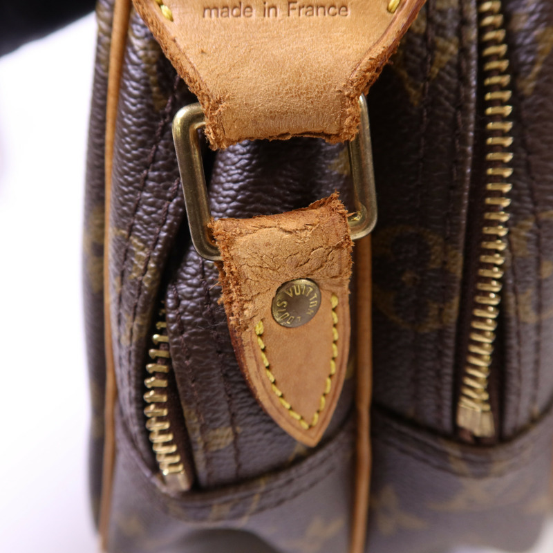 LOUIS VUITTON Monogram Reporter PM金扣肩背袋棕色-15