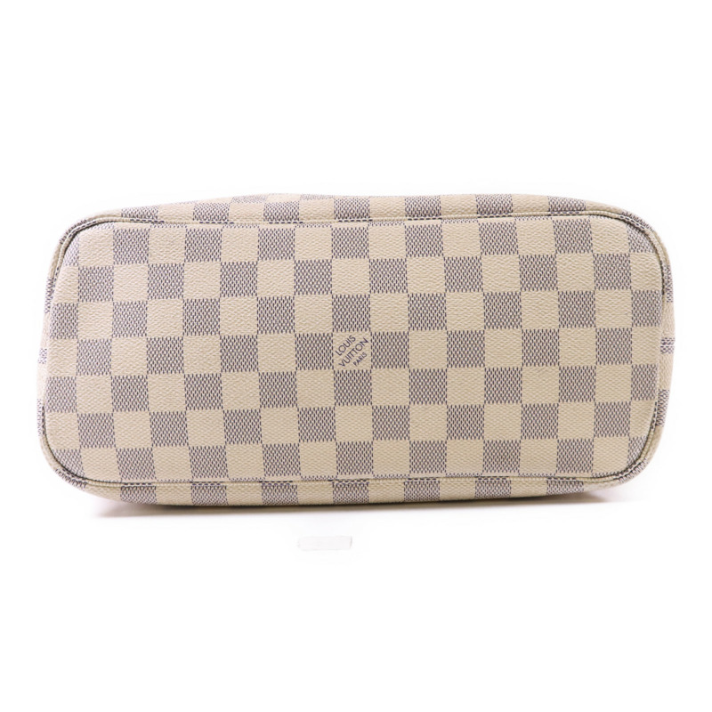 LOUIS VUITTON Damier Azur Neverfull PM金扣手挽袋-3