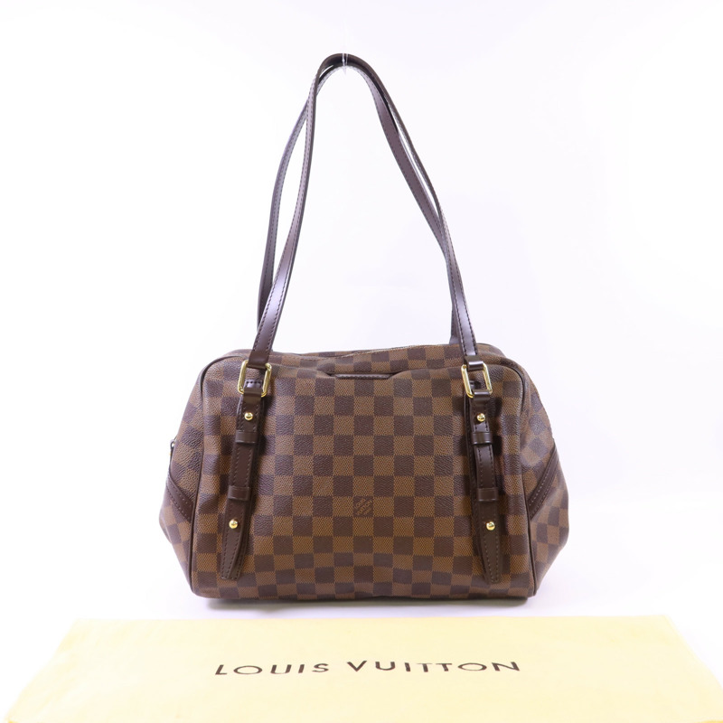 LOUIS VUITTON Damier Ebene Rivington PM金扣肩背袋-16