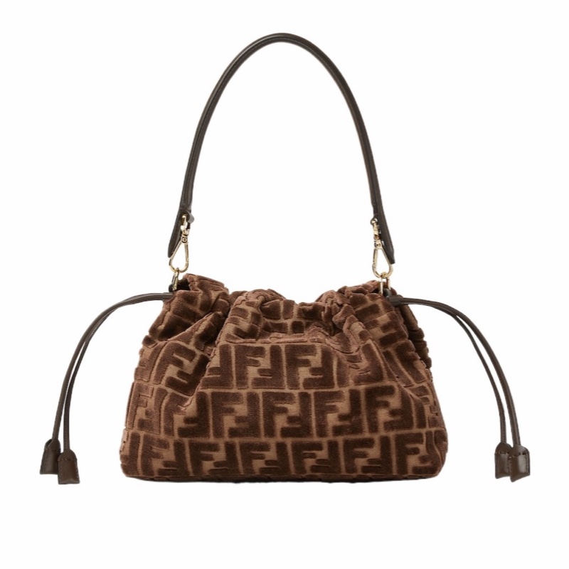 Fendi 女士 Mamma Baguette 中號提花 FF 天鵝絨包均碼碼中號、26.5cm*8.5cm*18cm-4