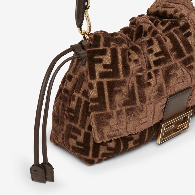 Fendi 女士 Mamma Baguette 中號提花 FF 天鵝絨包均碼碼中號、26.5cm*8.5cm*18cm-5
