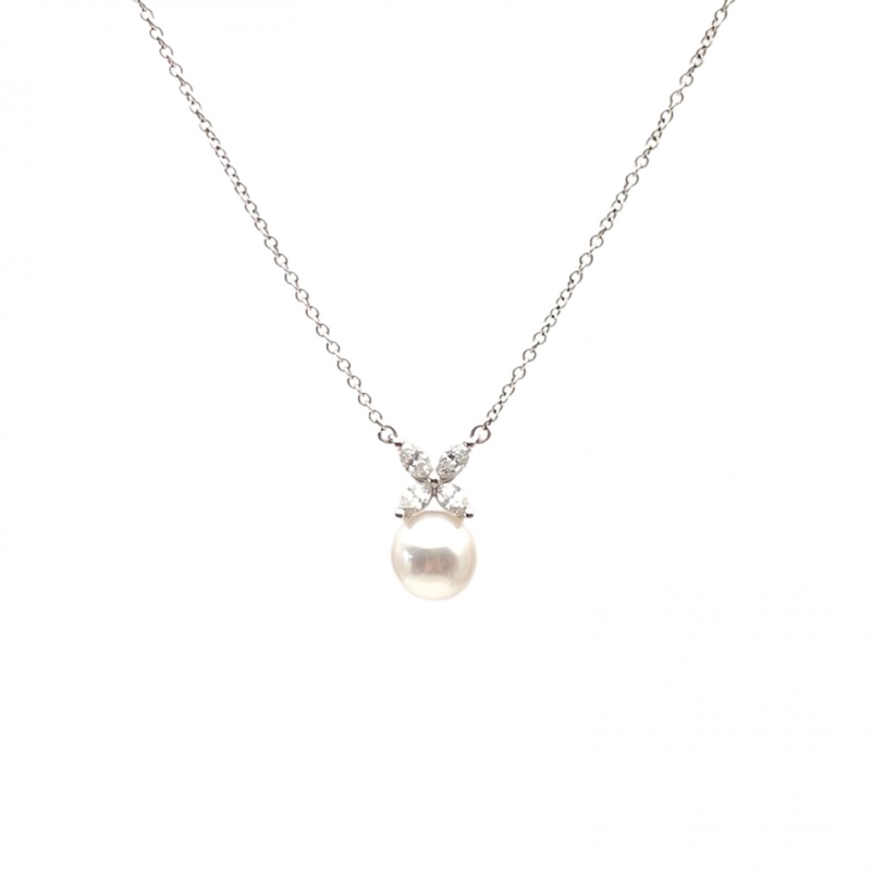 TIFFANY&CO 鑽石pt950TiffanyVictoria™維多利亞系列珍珠項鏈-0