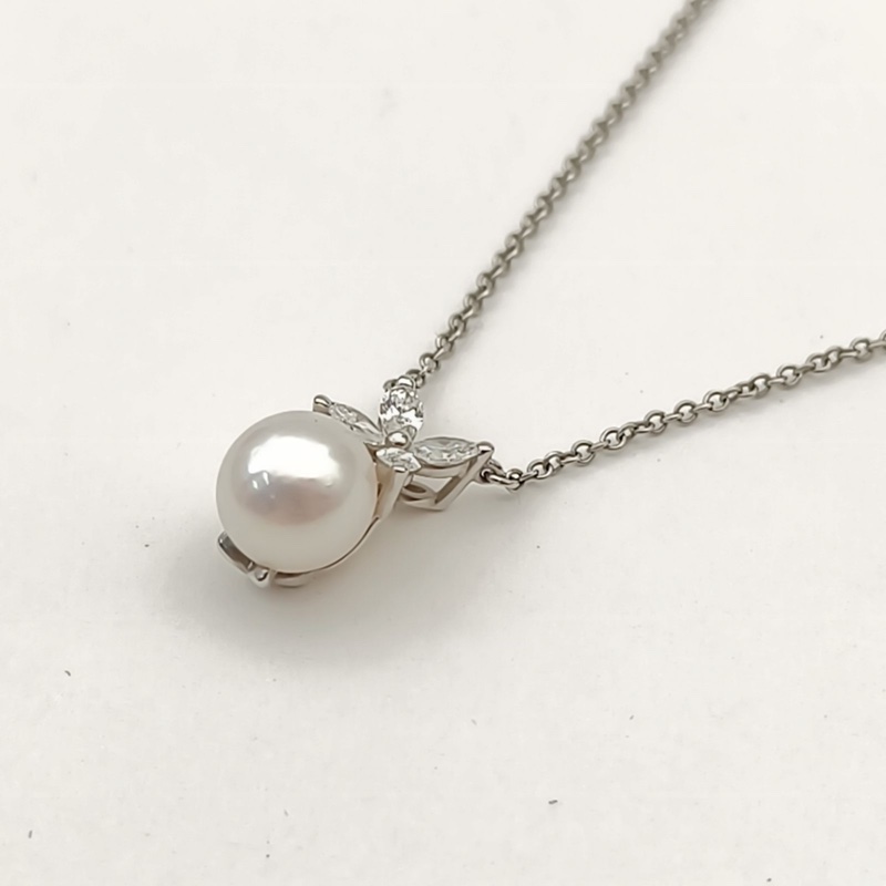 TIFFANY&CO 鑽石pt950TiffanyVictoria™維多利亞系列珍珠項鏈-2