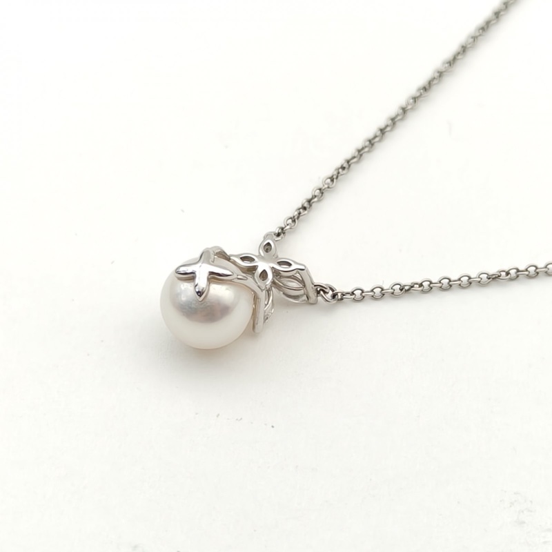 TIFFANY&CO 鑽石pt950TiffanyVictoria™維多利亞系列珍珠項鏈-3