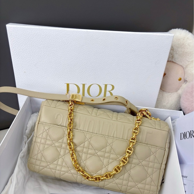 Dior 奶茶色中號Caro鏈條包-2