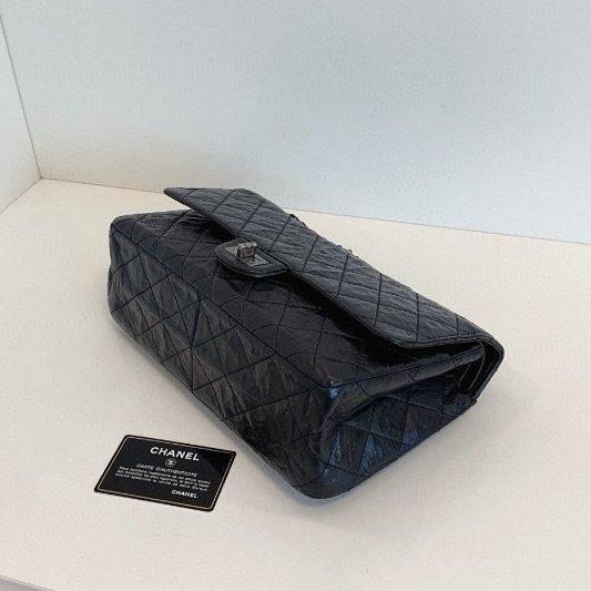 香奈兒/Chanel 經典黑銀雙蓋2.55 鏈條包 黃金中號-8