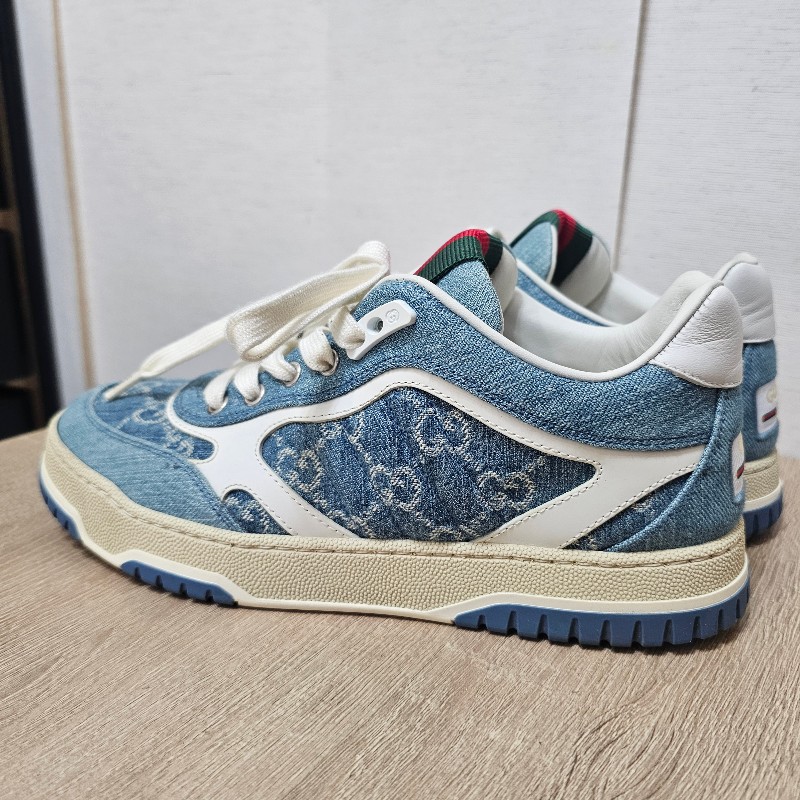 [農曆新年超甜出清🧧專櫃三折] Gucci丹寧老花白牛皮Re-Web運動鞋-2