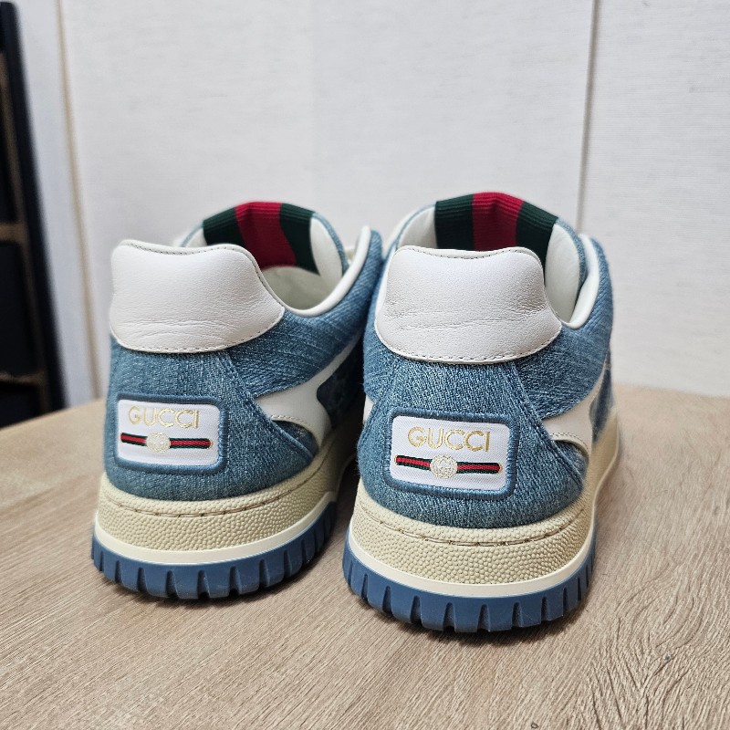 [農曆新年超甜出清🧧專櫃三折] Gucci丹寧老花白牛皮Re-Web運動鞋-3