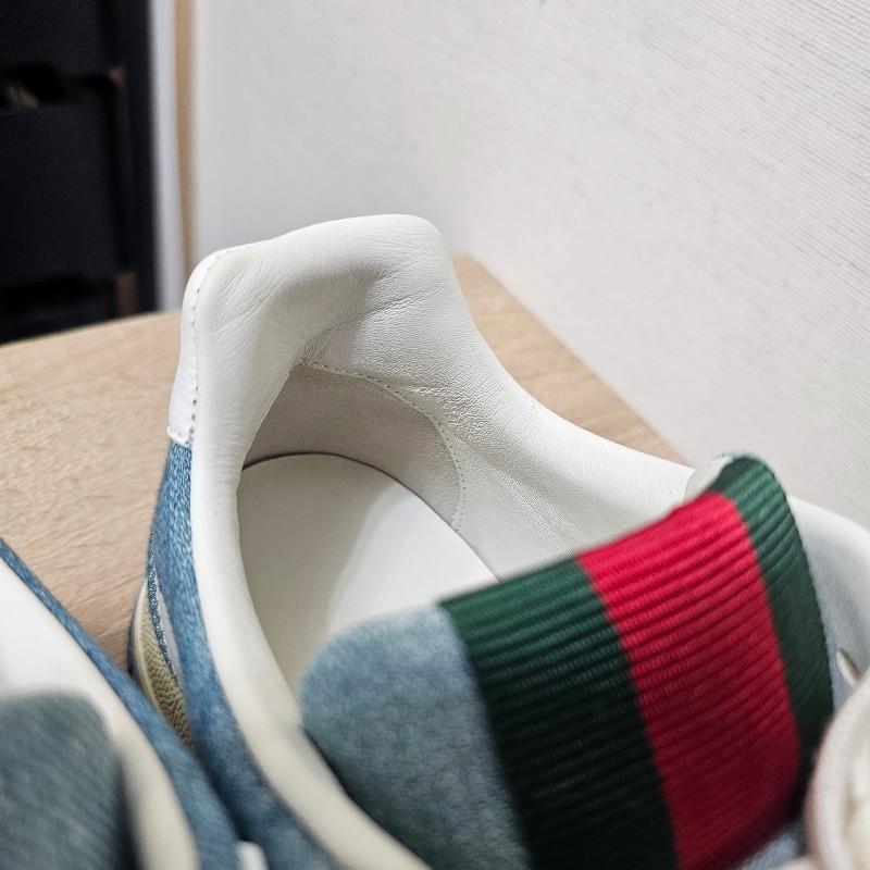 [農曆新年超甜出清🧧專櫃三折] Gucci丹寧老花白牛皮Re-Web運動鞋-8