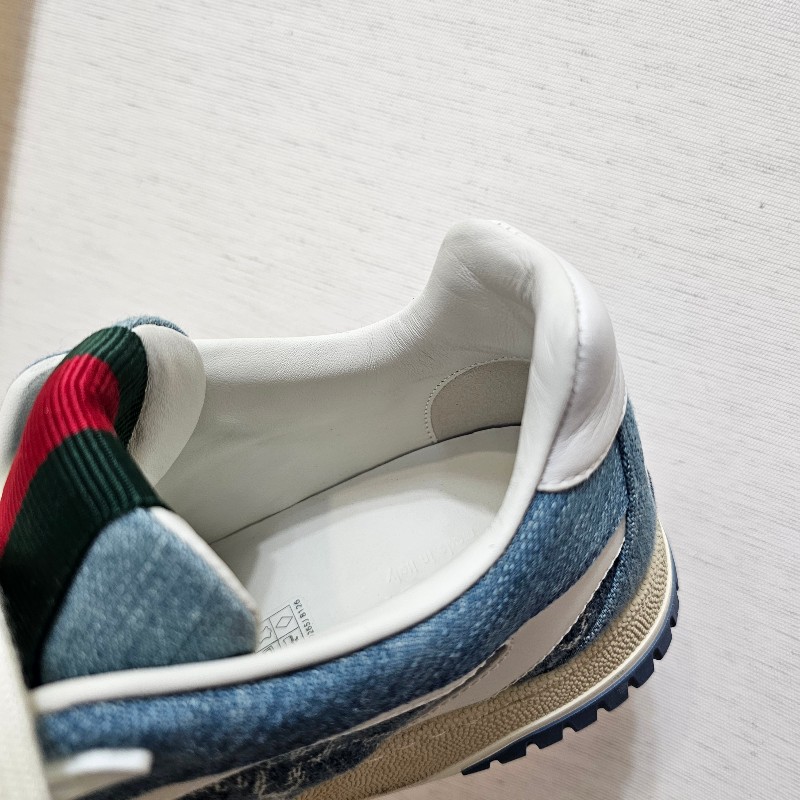[農曆新年超甜出清🧧專櫃三折] Gucci丹寧老花白牛皮Re-Web運動鞋-13