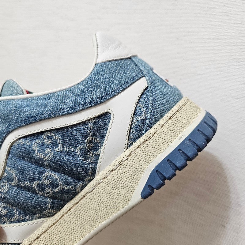 [農曆新年超甜出清🧧專櫃三折] Gucci丹寧老花白牛皮Re-Web運動鞋-15