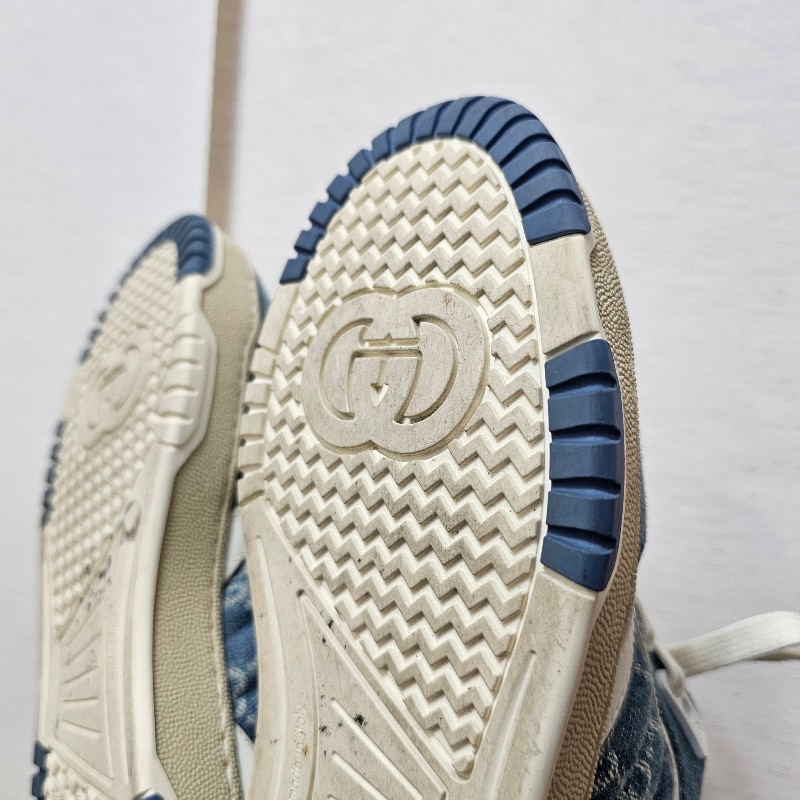 [農曆新年超甜出清🧧專櫃三折] Gucci丹寧老花白牛皮Re-Web運動鞋-19