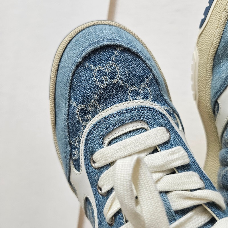 [農曆新年超甜出清🧧專櫃三折] Gucci丹寧老花白牛皮Re-Web運動鞋-22