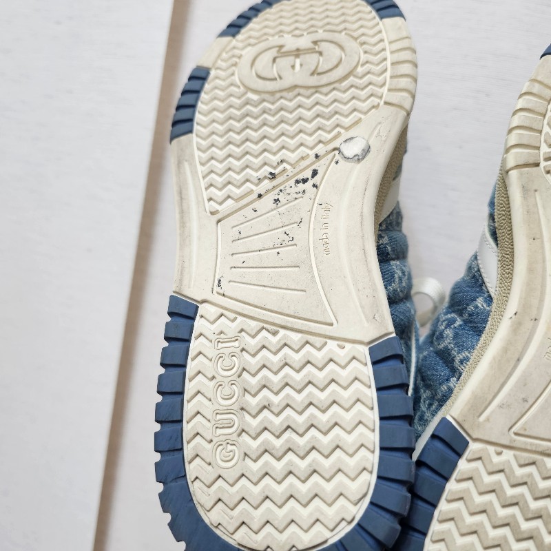[農曆新年超甜出清🧧專櫃三折] Gucci丹寧老花白牛皮Re-Web運動鞋-24