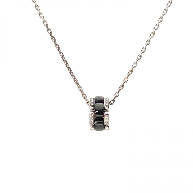 CHANEL 18K白金鑽石黑陶瓷白金ULTRA系列鑲鑽項鏈-0
