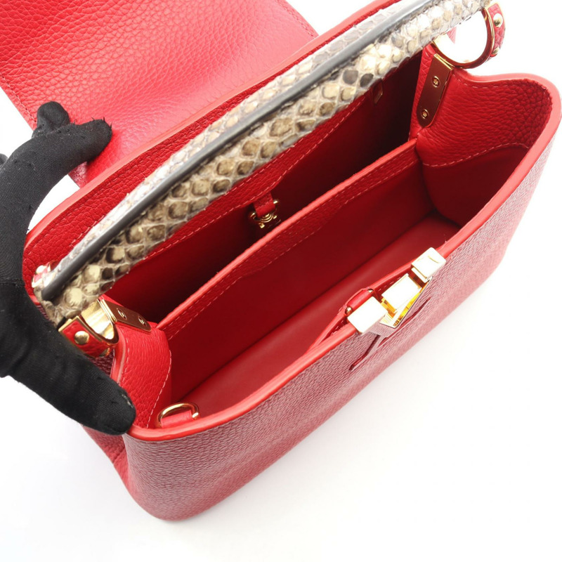 路易威登 CapucineBB Ruby 手提包 N92039 異國皮革 紅色 二手女士-2