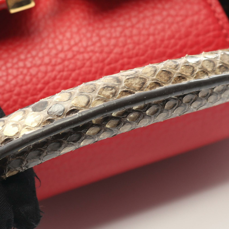 路易威登 CapucineBB Ruby 手提包 N92039 異國皮革 紅色 二手女士-6