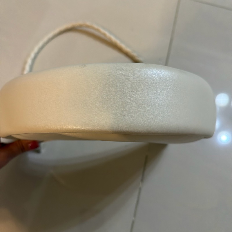 Bottega Veneta BV 白色編織提把半月包-10