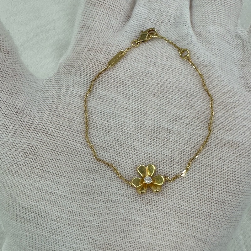 VCA frivole玫瑰金滿鑽三葉草手鍊 21年全套-2